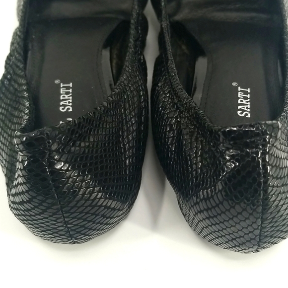 RS Black Genuine Leather Textured Ballet Flat - Picture 2 of 9